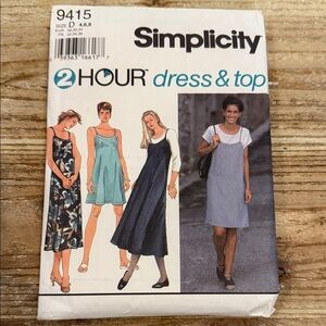 Simplicity Vintage 2-Hour Dress & Top Uncut Sewing Pattern 9415